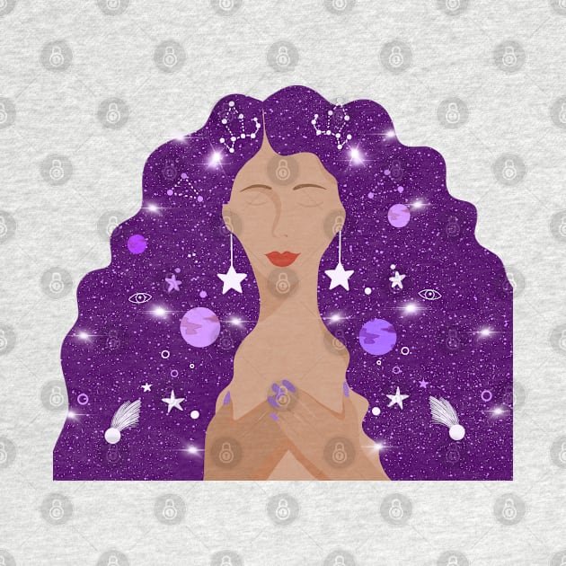 A purple woman in my Universe by Miruna Mares
